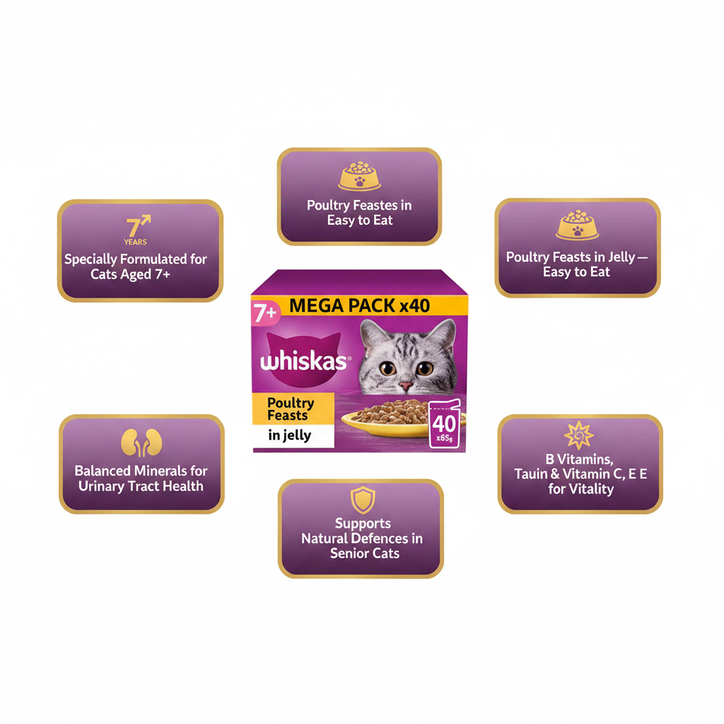 Whiskas 7+ Poultry Feasts in Jelly Infographic