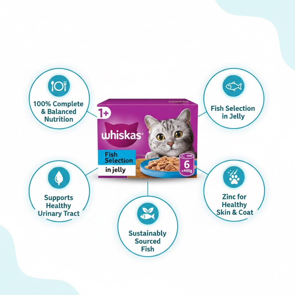 Whiskas Fish Selection in Jelly Infographic