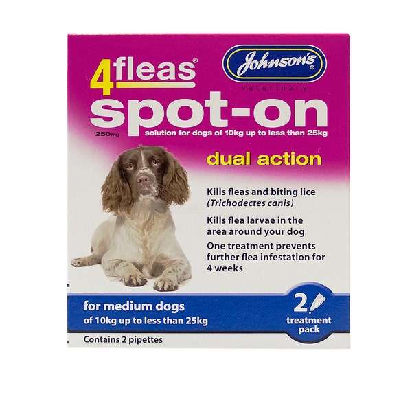 Johnson's Veterinary 4 Fleas Spot On Dog 2 Treatment Pack