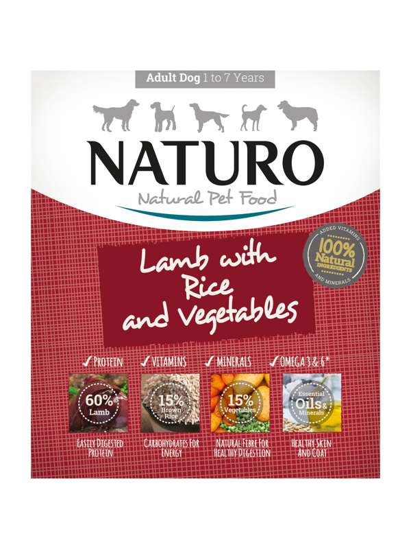 Naturo Adult Dog Tray Lamb Rice & Veg 7 x 400g