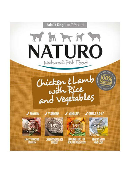 Naturo Adult Dog Tray Chicken Lamb Rice & Veg 7 x 400g