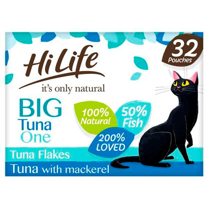 Hilife Its Only Natural The Tuna One In Jelly Wet Cat Food Pouches 32 x 70g