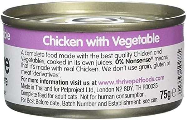 Thrive Cat Cans - 100% Complete Chicken with Veg 75g x 12