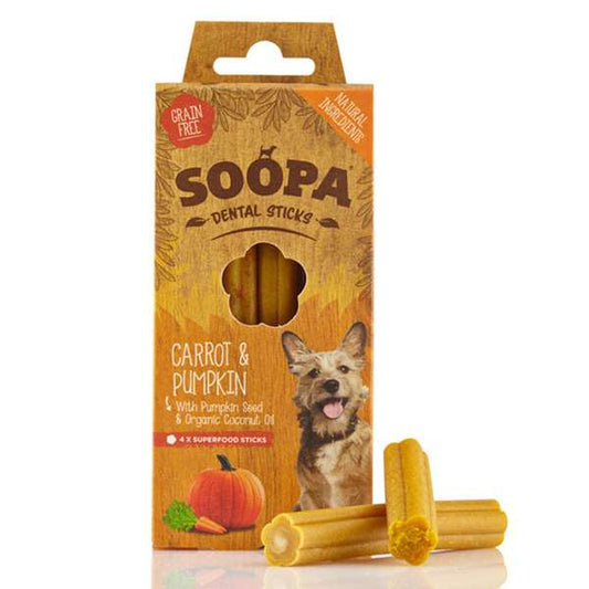 Soopa Dental Sticks - Carrot & Pumpkin 4-Stick 100g