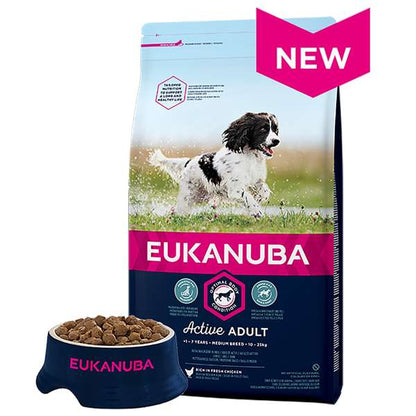 Eukanuba Adult Medium Breed Fresh Chicken 12kg - Free P&P