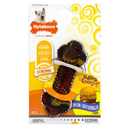Nylabone Bacon with Cheese Strong Rubber Bone