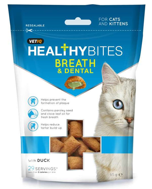 VETIQ Healthy Bites Breath & Dental Cat Treat 8 x 65g