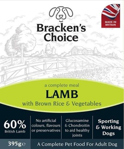 Bracken's Choice Working Dog Trays - Lamb and Brown Rice & Veg 10 x 395g