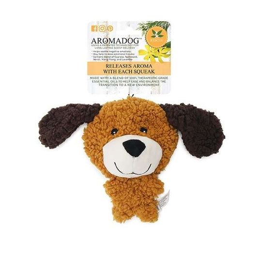 Aromadog Rescue Big Head Stuffingless Flattie Dog Toy With Lavendar Essential Oils