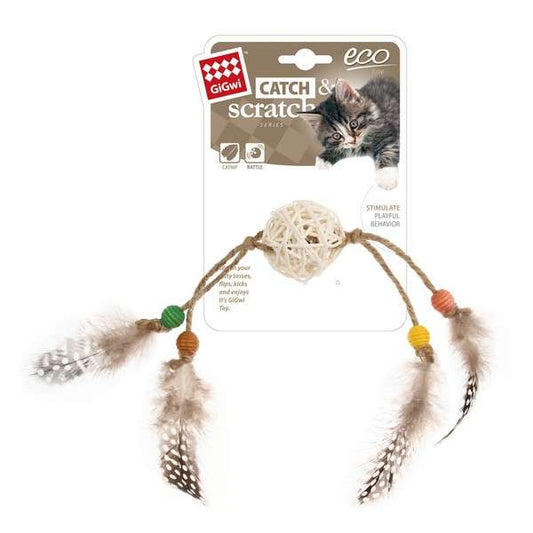 Gigwi Eco Catch & Scratch Cat Toy With Rattle