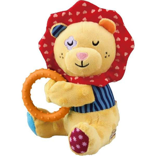 Gigwi Plush Friends Squeaker & Ring Lion For Puppy & Dogs