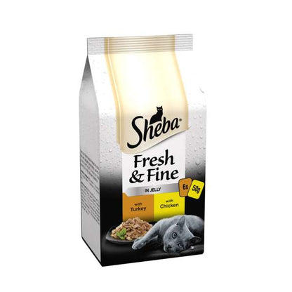 Sheba Pouch Fresh & Fine Poultry Collection In Jelly 6 x 50g (Pack of 8)