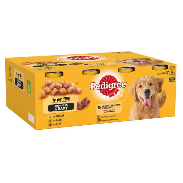 Pedigree Cans Adult in Gravy 12 x 400g - Pack of 2