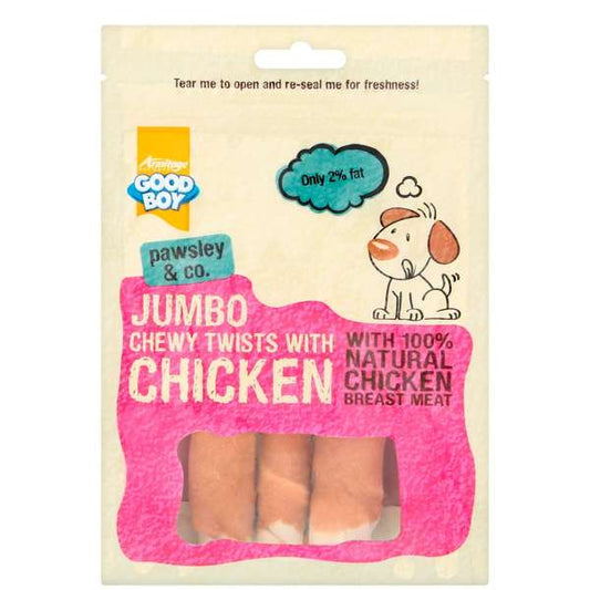 Good Boy Jumbo Chewy Twists With Chicken 100g