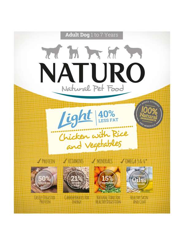 Naturo Adult Dog Tray Light Chicken Rice & Veg 7 x 400g