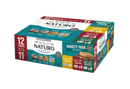 Naturo Adult Dog Food Tray Variety 12 x 400g