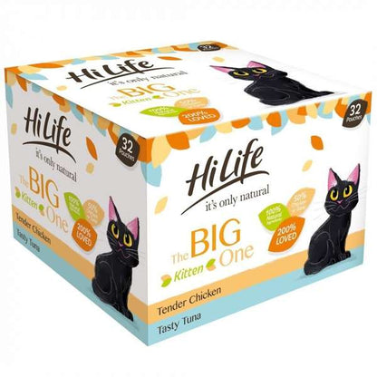 Hilife Its Only Natural The Big One Kitten Mixed Complete Wet Cat Food Pouches 32 x 70g