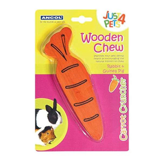 Ancol Just 4 Pets Wooden Chews Carrot Cruncher