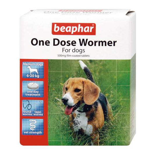 Beaphar Wormer One Dose Dogs Medium Dog