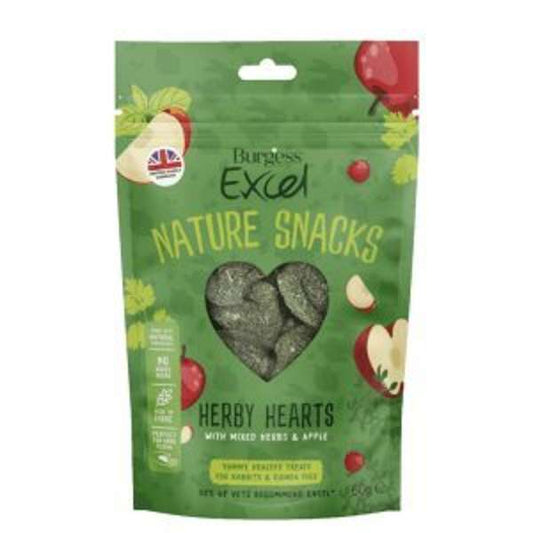Burgess Excel Natura Snack Herby Hearts 60g