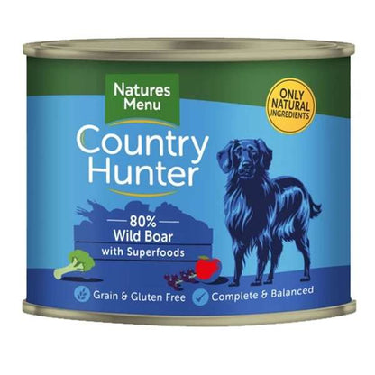 Country Hunter Dog Food Wild Boar With Superfoods Can 6 x 600g