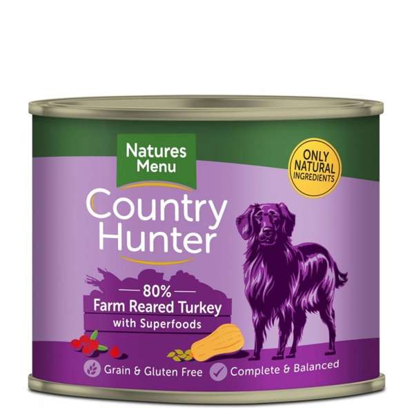 Country Hunter Dog Food Farm Reared Turkey with Superfoods Can 6 x 600g