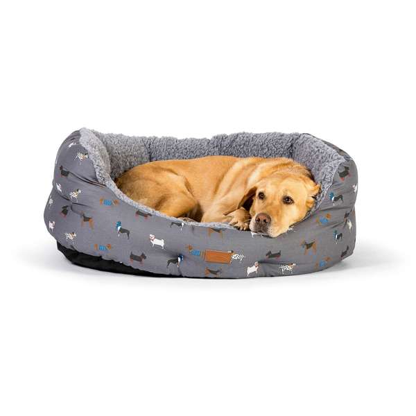 Danish Design FatFace Marching Dogs Deluxe Slumber Bed Grey