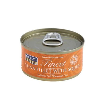 Fish4Cats Cans Tuna Fillet with Squid 70g tin - Case of 10