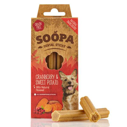 Soopa Dental Sticks - Cranberry & Sweet Potato 4-Stick 85g
