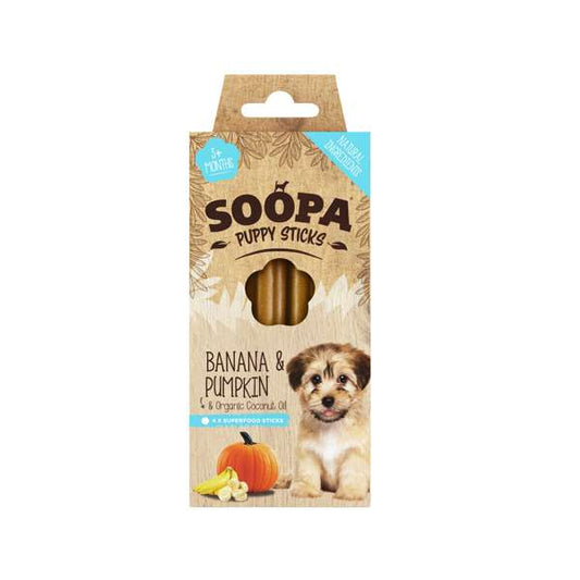Soopa Banana & Pumpkin Puppy Dental Sticks 100g