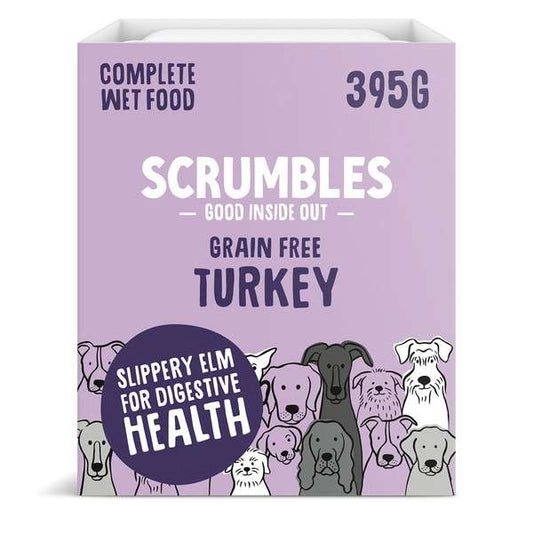 Scrumbles Grain Free Wet Dog Food Tray Turkey 7 x 395g