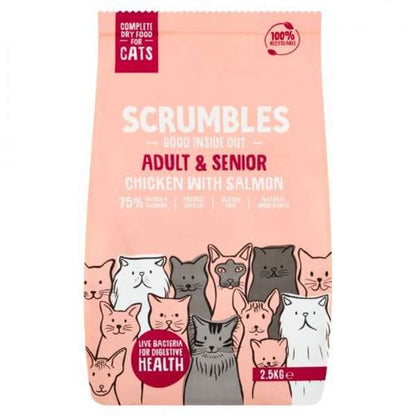 Scrumbles Dry Cat Food Adult Salmon 2.5kg