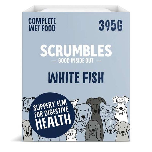 Scrumbles Grain Free Wet Dog Food Tray Whitefish 7 x 395g