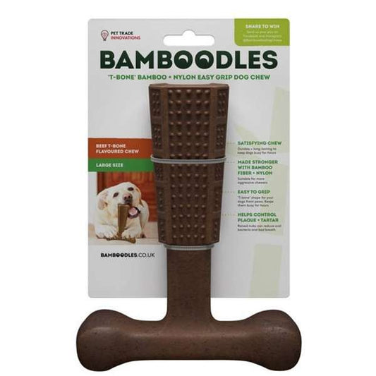 Bamboodles T-Bone Chew Toy For Dogs Beef Flavour