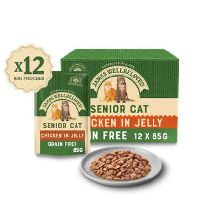 James Wellbeloved Senior Cat Pouch in jelly Grain Free - Chicken 12 x 85g