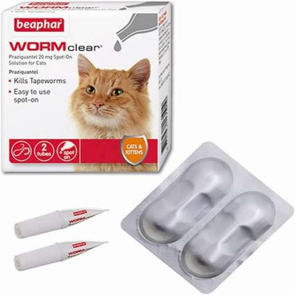 Beaphar WORMclear Worming Spot-On for Cats 2 pipettes