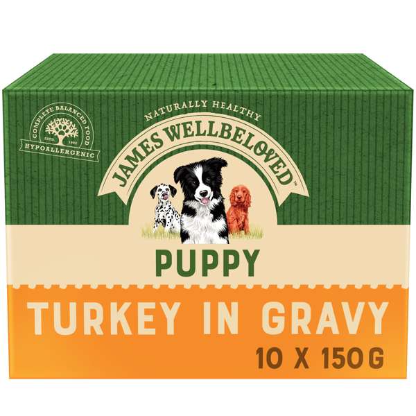 James Wellbeloved Puppy Pouch Turkey 10 x150g