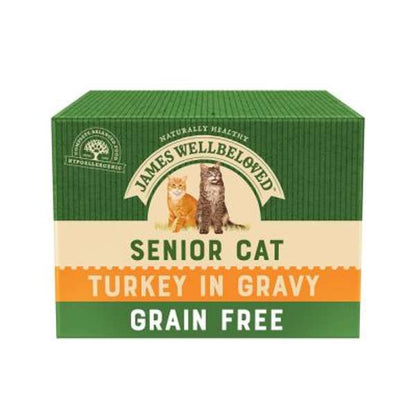 James Wellbeloved Senior Cat Pouch in Gravy Grain Free - Turkey 12 x 85g