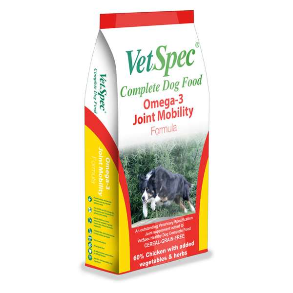 Vetspec Omega-3 Joint Mobility Formula 12kg dog food bag⠋